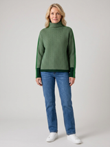 Sandra | Women's Contrast High-Neck Sweater