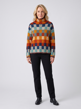 Gloria | Women's Vibrant Plaid Turtleneck Knit Sweater