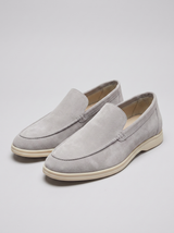Classic | Men's Light Gray Suede Loafers