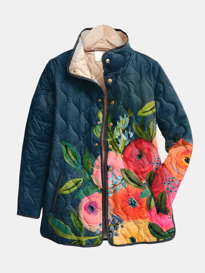 Thess – Vintage Floral Quilted Jacket