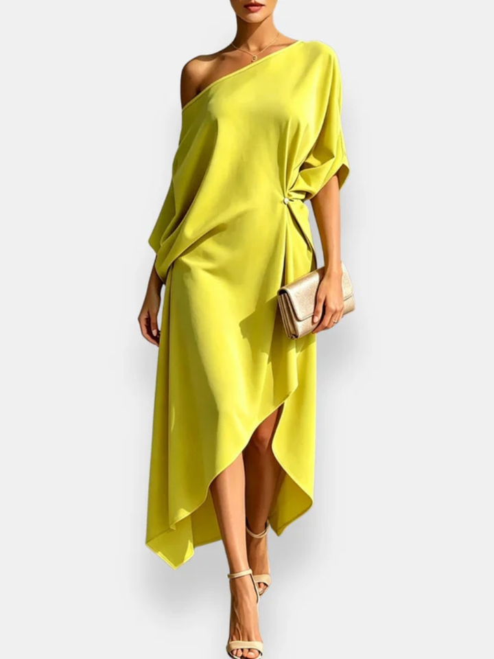 Milena™ | Asymmetrical draped dress