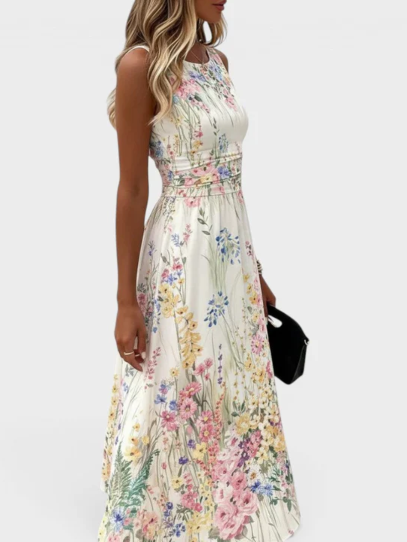 Kimberly™ | Sleeveless Floral Midi Dress