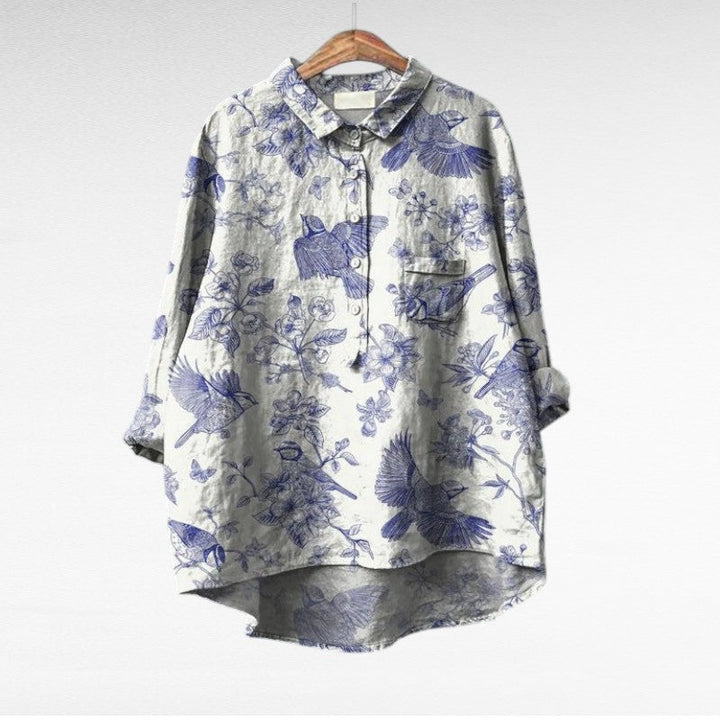 Claire | Elegant Linen Summer Blouse