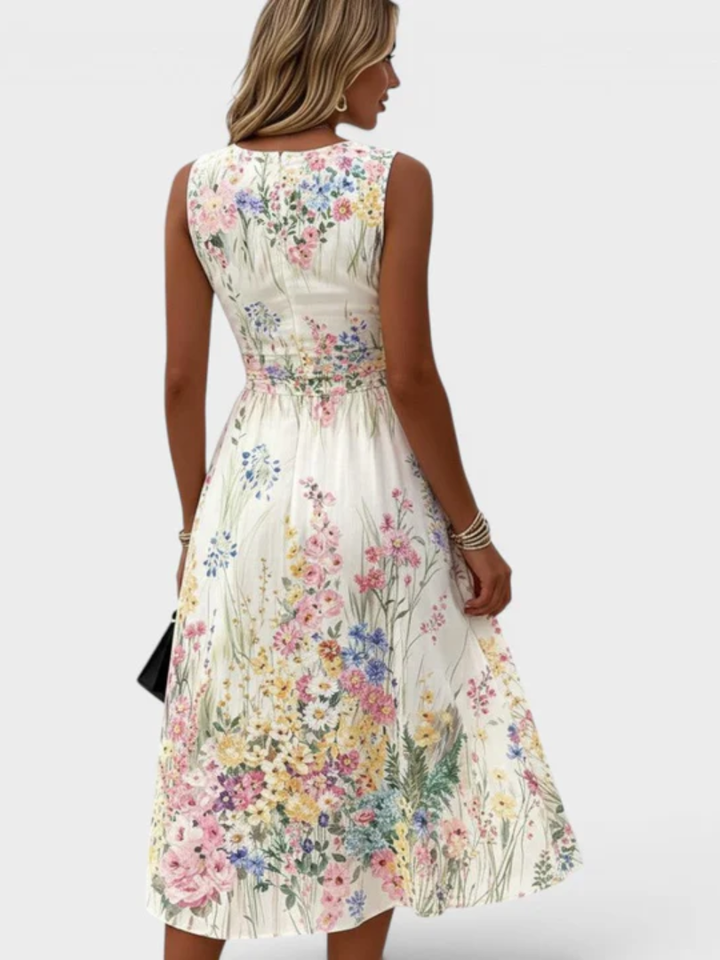 Kimberly™ | Sleeveless Floral Midi Dress