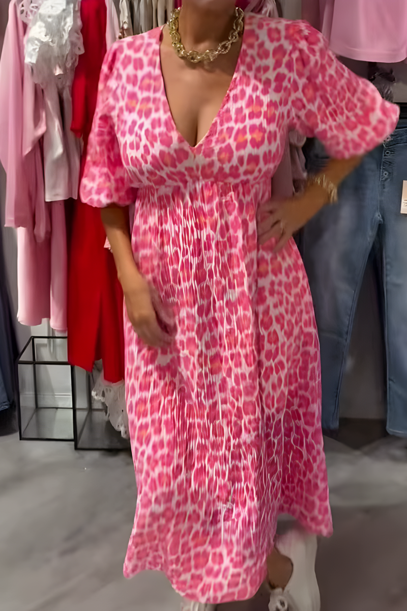Fiora™ | Boho V-Neck Maxi Dress