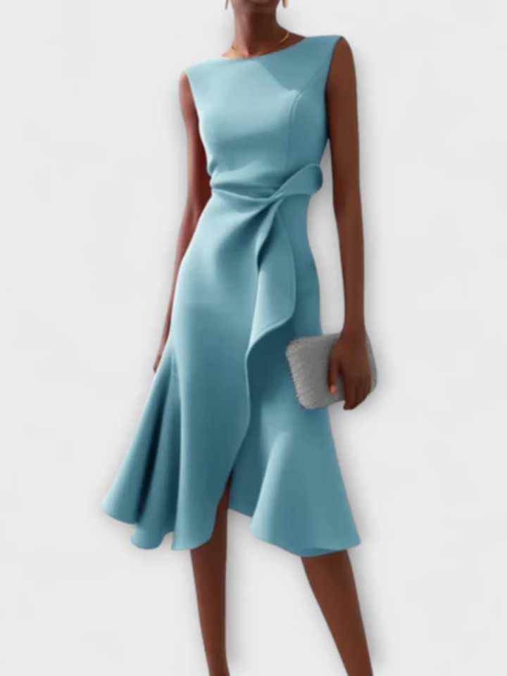 Mireya™ | Draped Waist Midi Dress