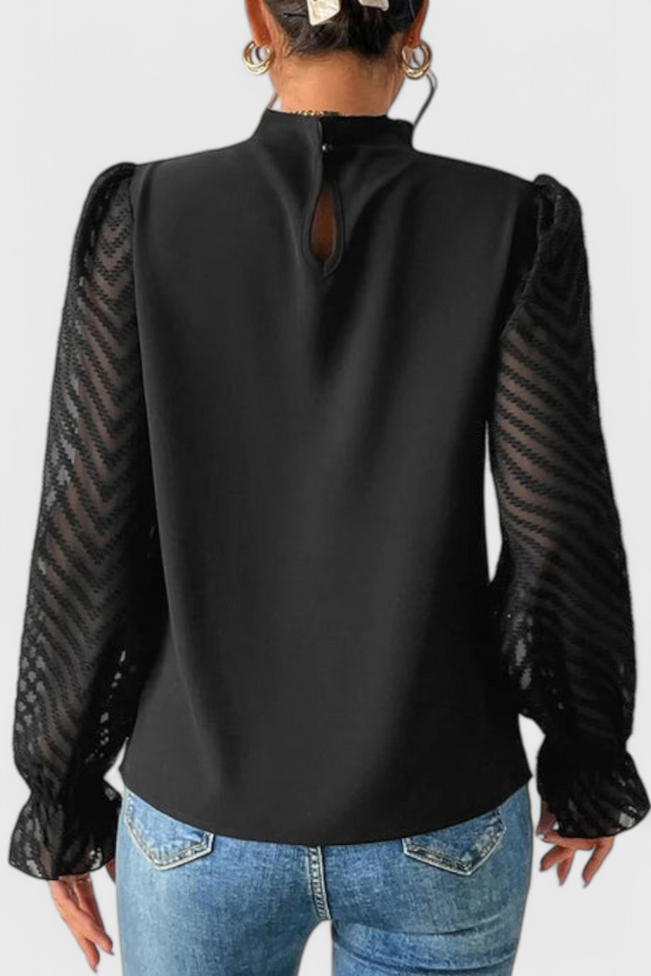 Helga Nautical Blouse Featuring Elegant Accents