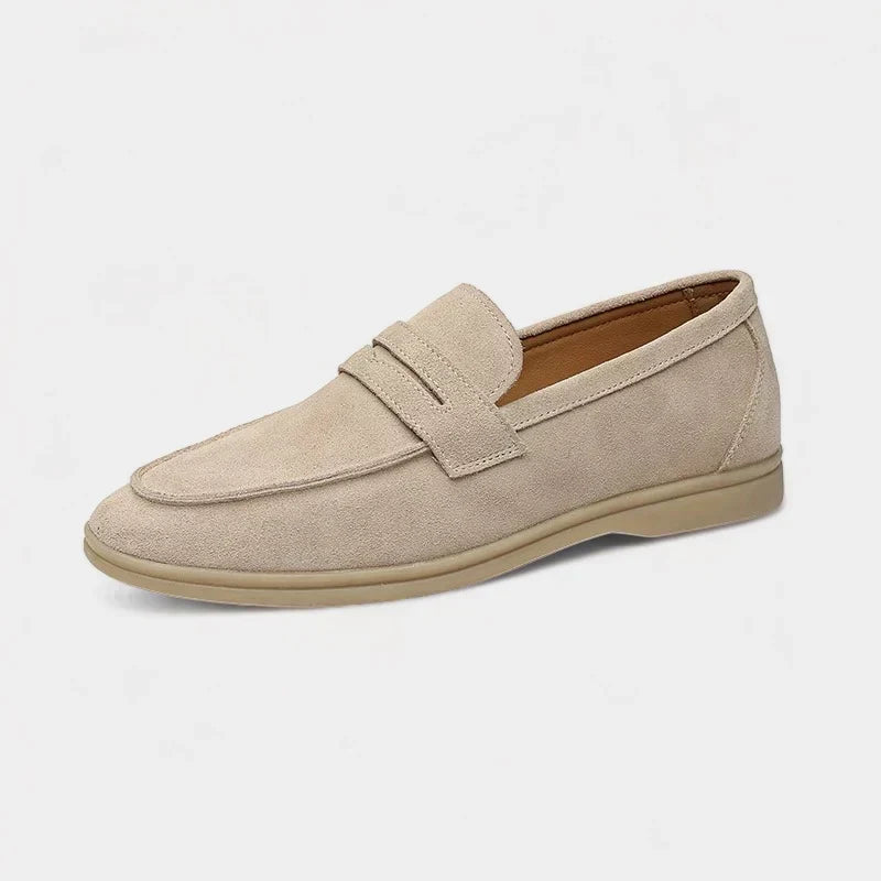 Stirling | Men's Beige Suede Loafers