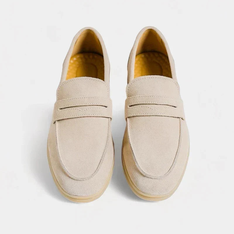Stirling | Men's Beige Suede Loafers