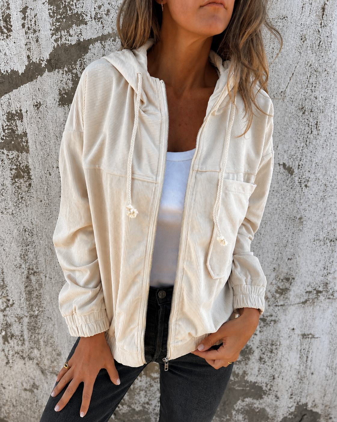 Natalie | Women's Hooded Corduroy Autumn Jacket