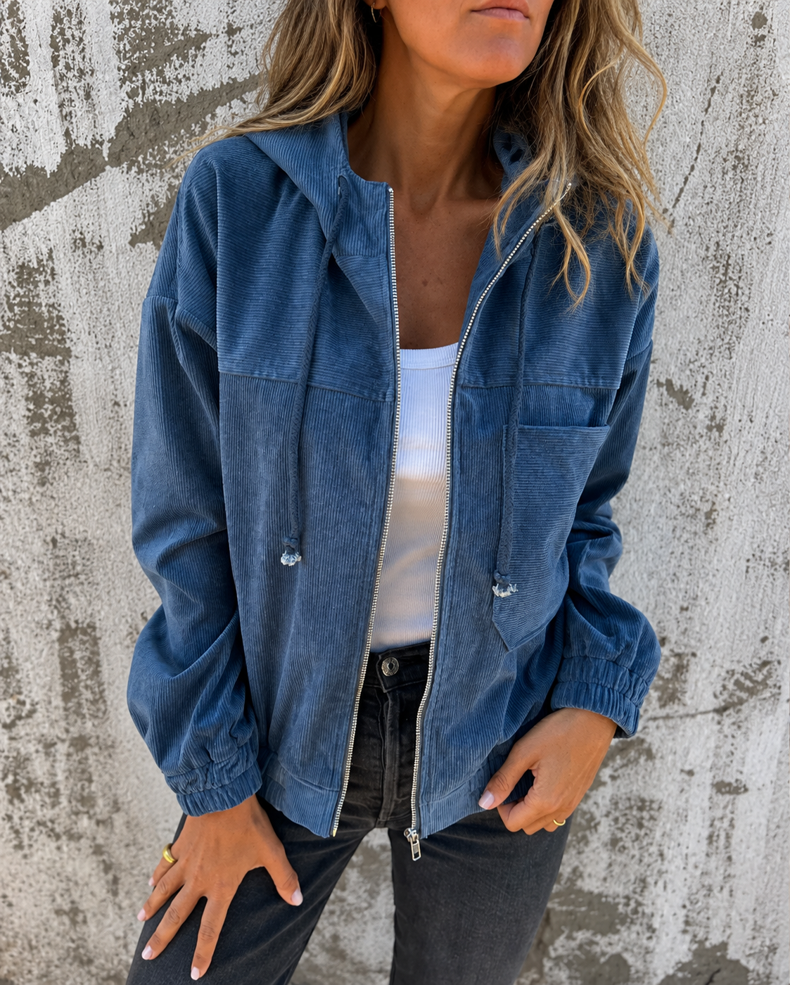 Natalie | Women's Hooded Corduroy Autumn Jacket