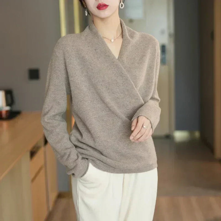 Mabel | Women’s Spring Wrap Neck Knit Top