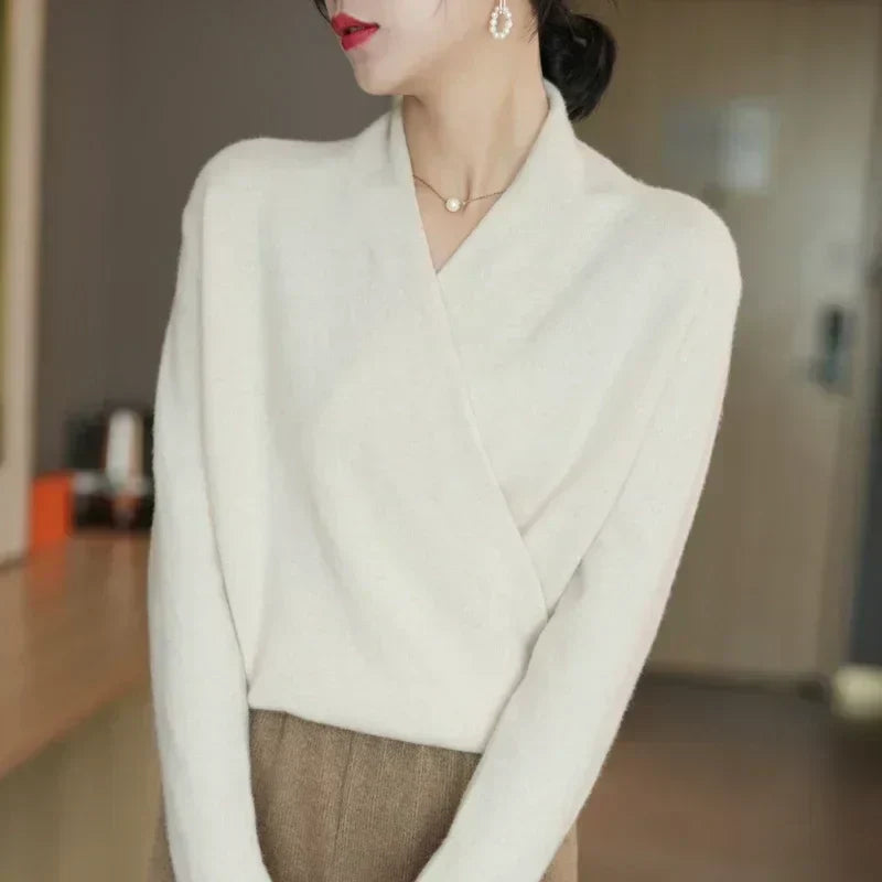 Mabel | Women’s Spring Wrap Neck Knit Top