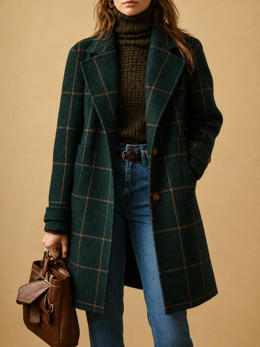 Bethany | Women's Timeless Checkered Overcoat