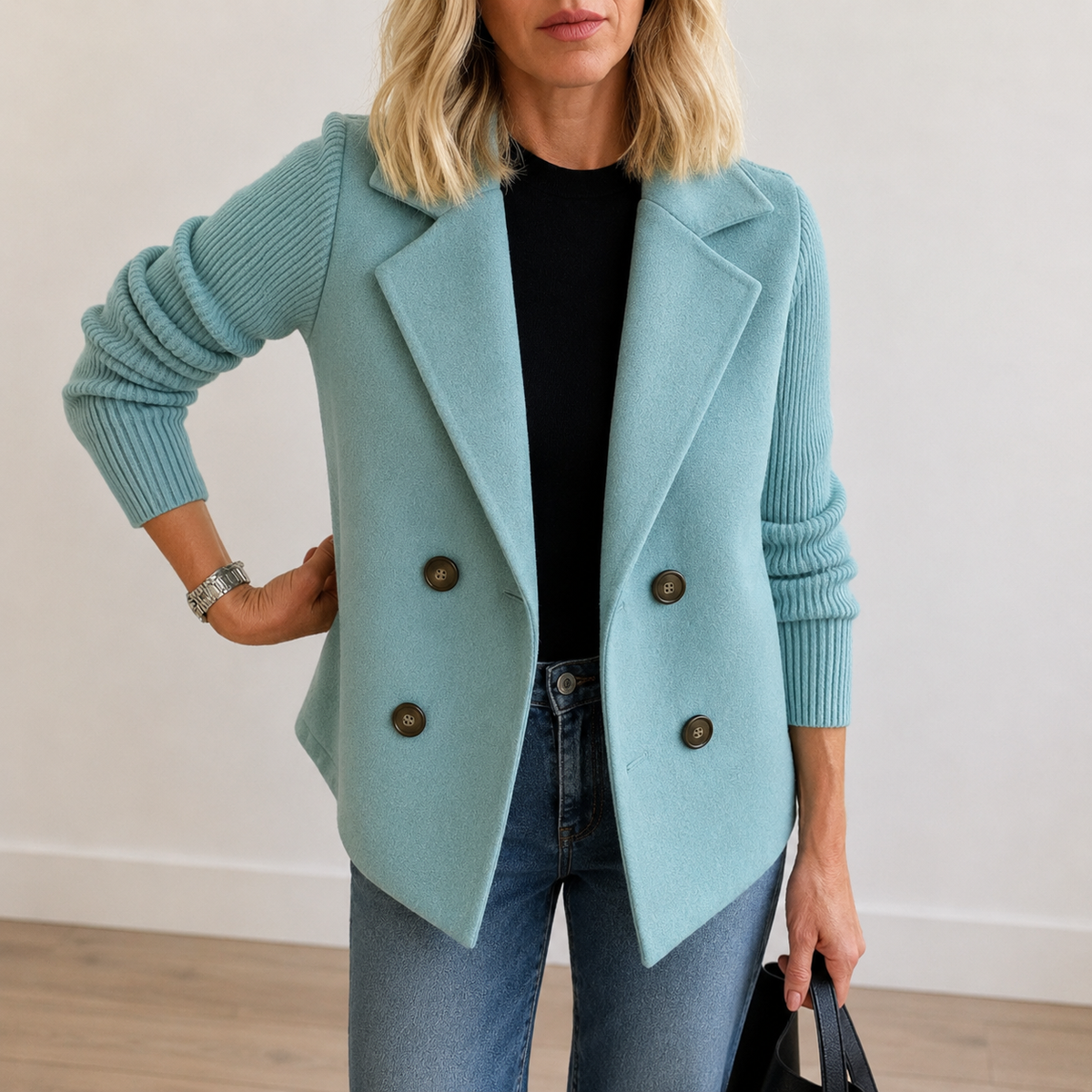 Caroline | Women's Knit Sleeve Blazer Coat