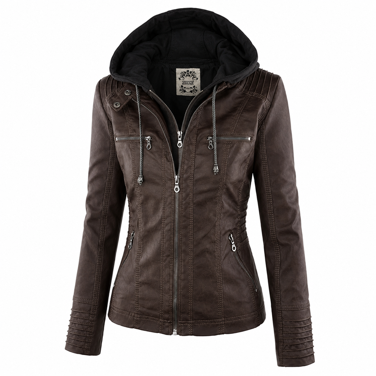 Diane | Women's Leather Jacket with Hood