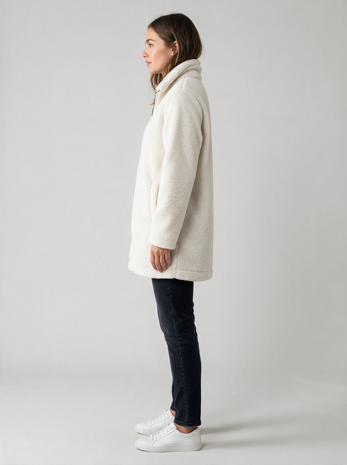 Linnea Teddy Fleece Coat side view