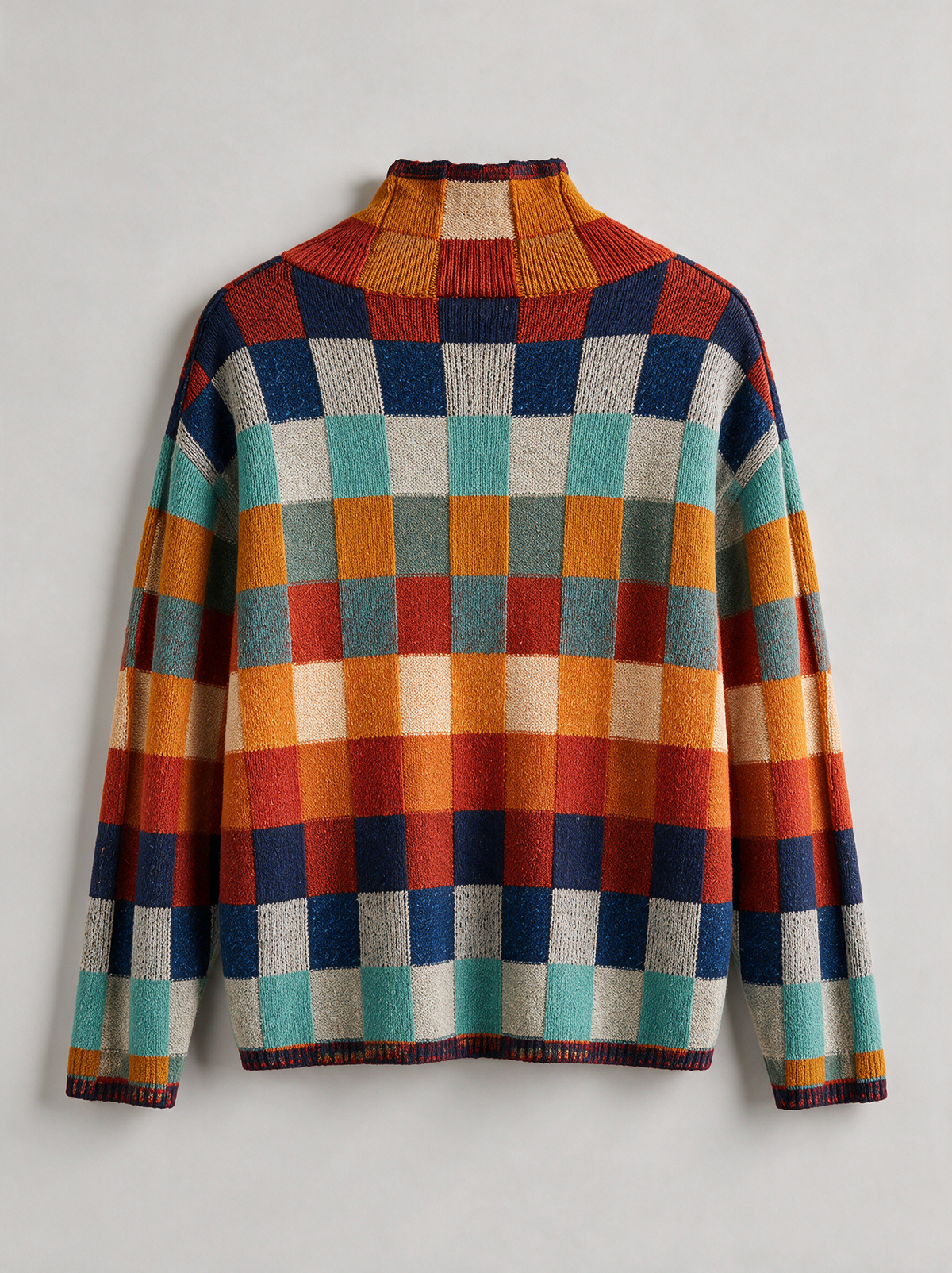 Gloria Plaid Turtleneck Sweater back view