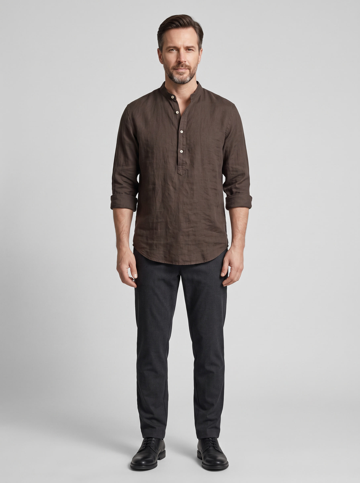 St. Tropez Legende Men's Autumn Shirt, worn by a model, full-length studio photo