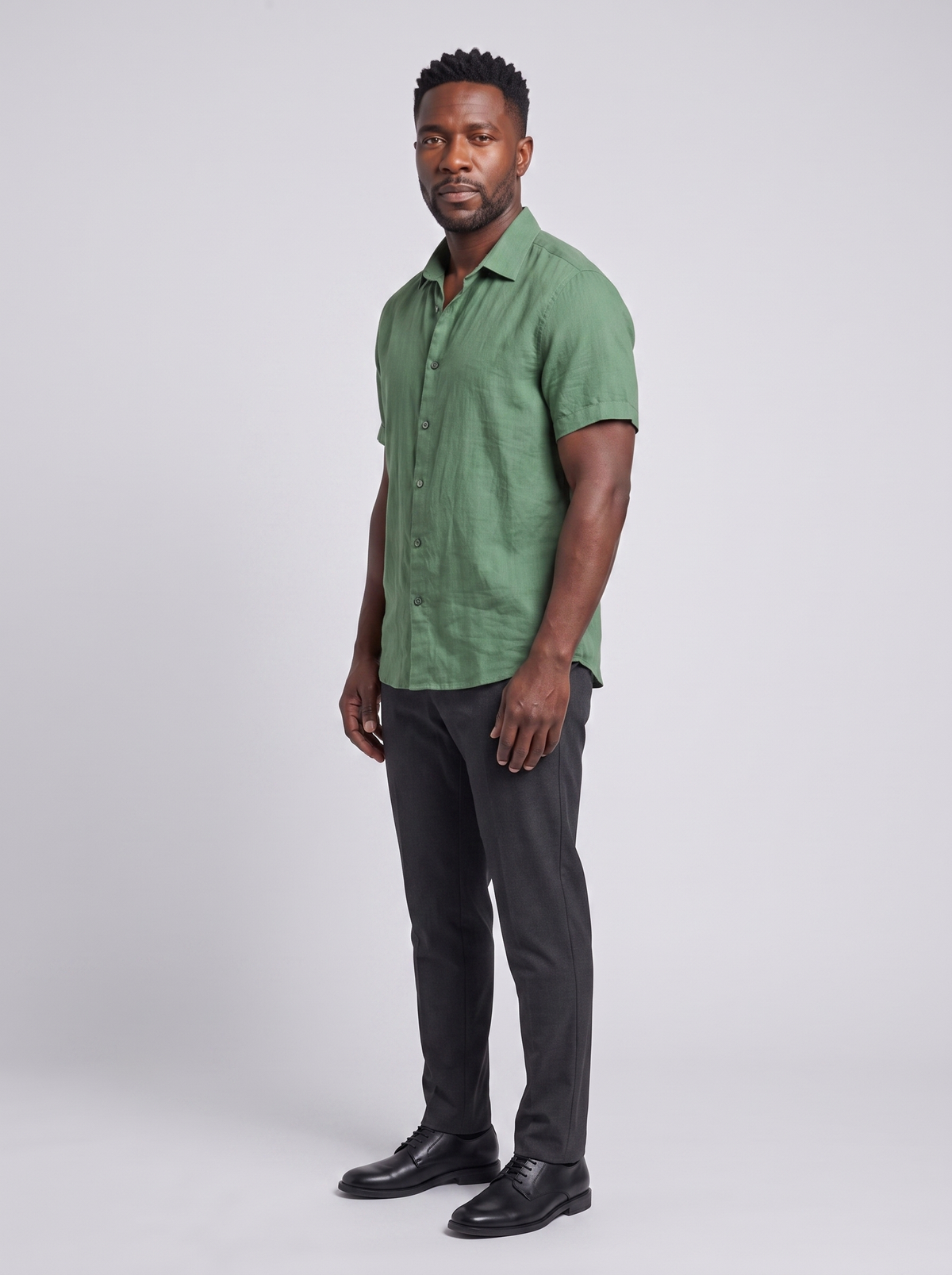 MIAMI Men's Classic Long Sleeve Shirt, side three-quarter view, studio photo