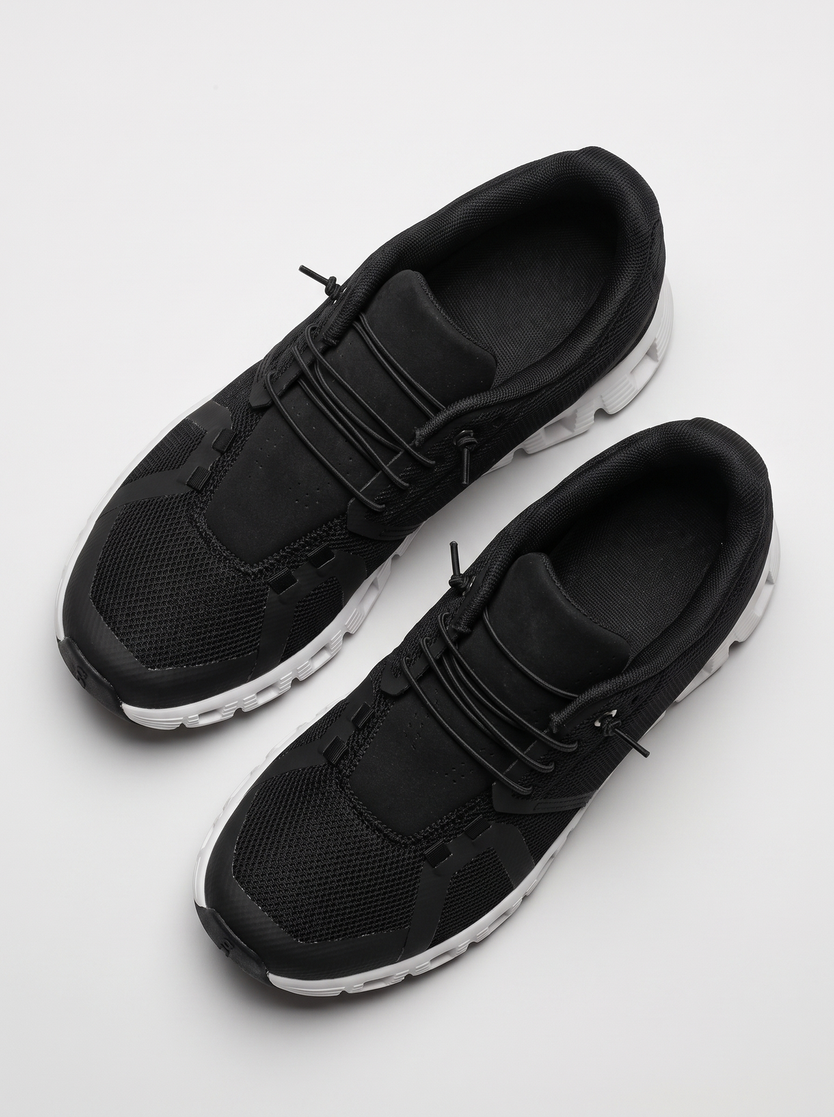 Drift Men's Slip-On Sneakers in black and white, pair seen from above