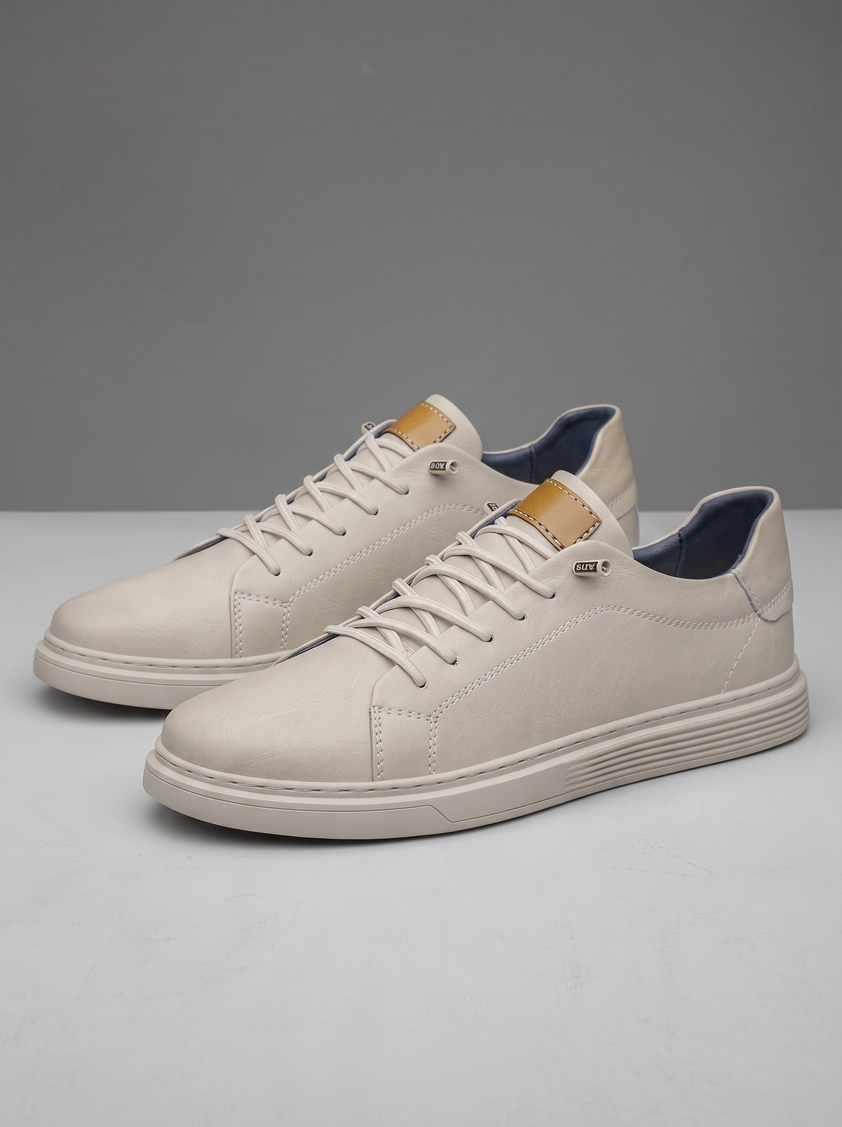Classic Men's Comfort Sneakers in white, three-quarter front view