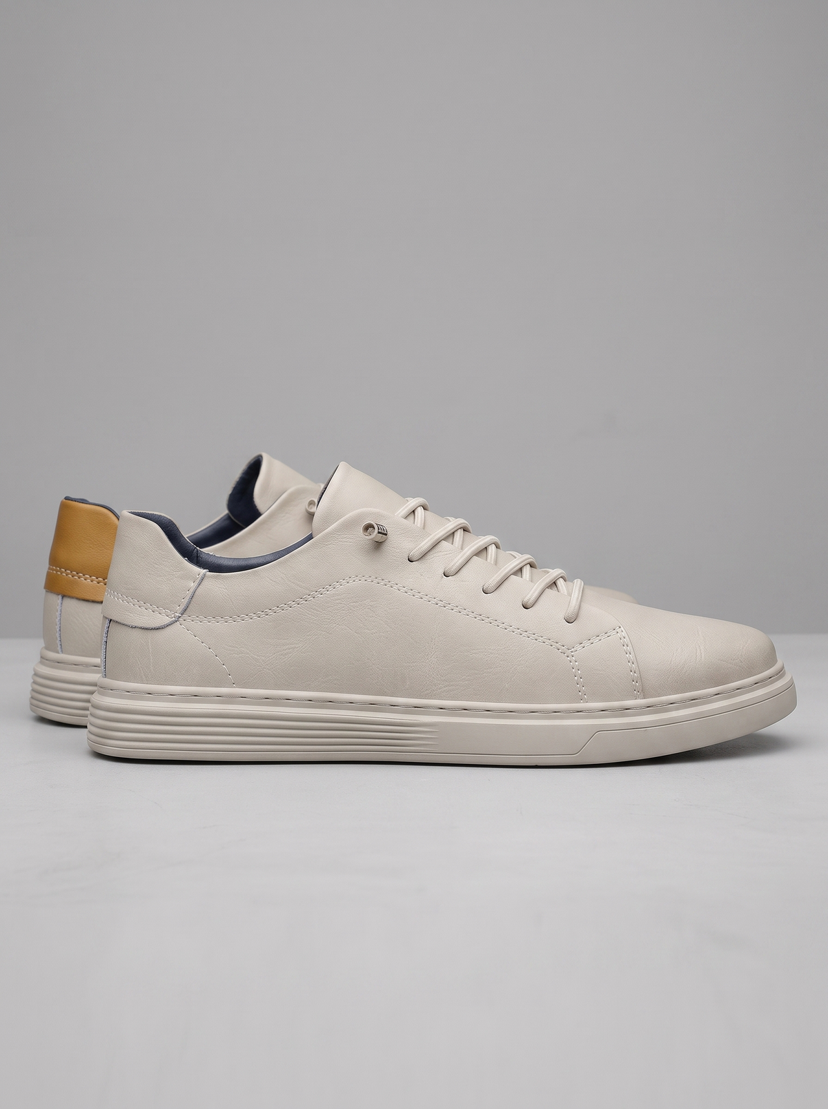 Classic Men's Comfort Sneakers in white, side profile view