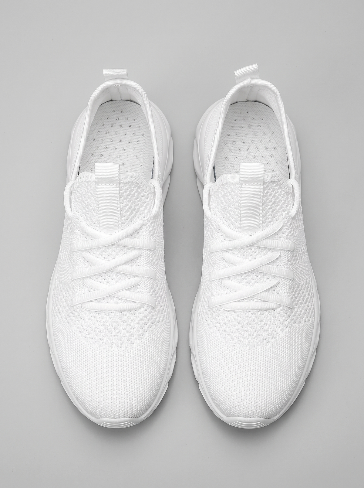 Mesh witte hardloopschoenen bovenaanzicht