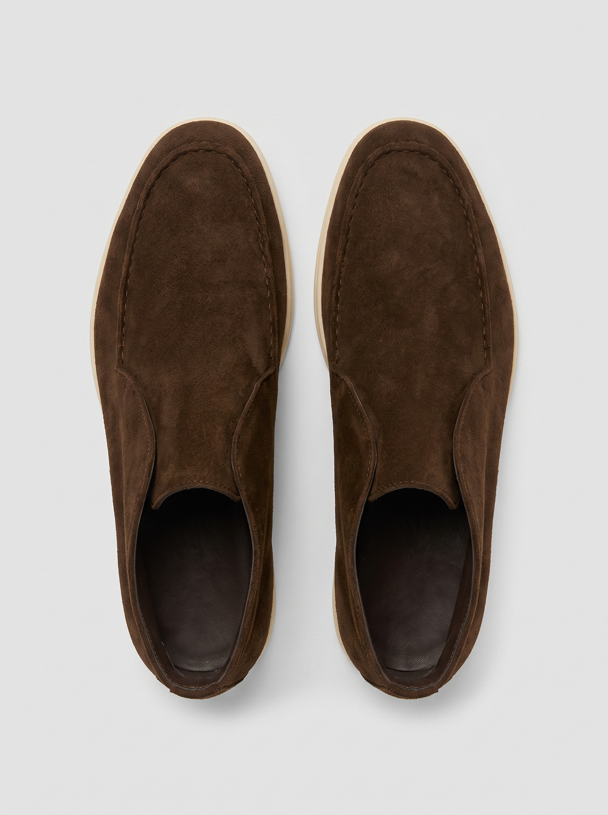 Mariner bruine suede loafers bovenaanzicht