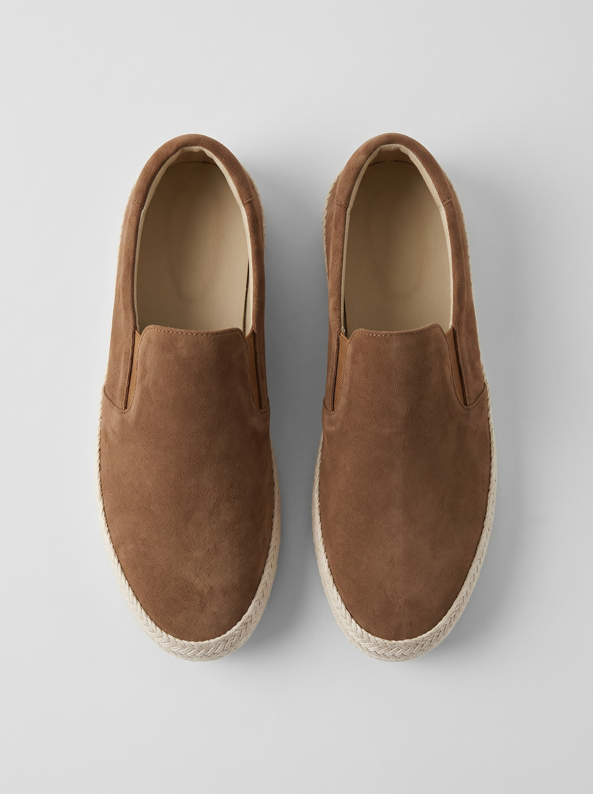 Riviera bruine suede espadrilles bovenaanzicht