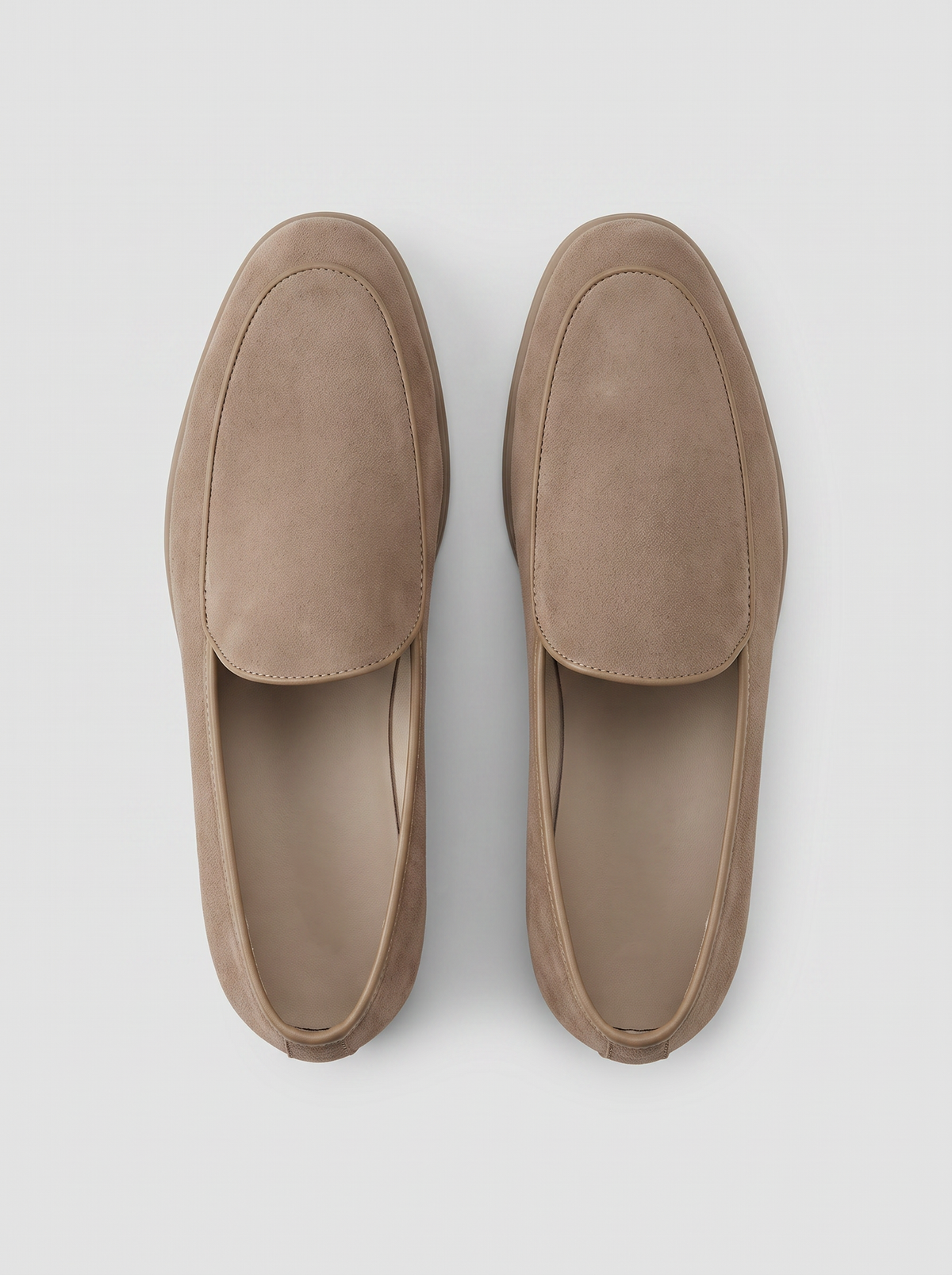 Stirling mokka zachte loafers bovenaanzicht