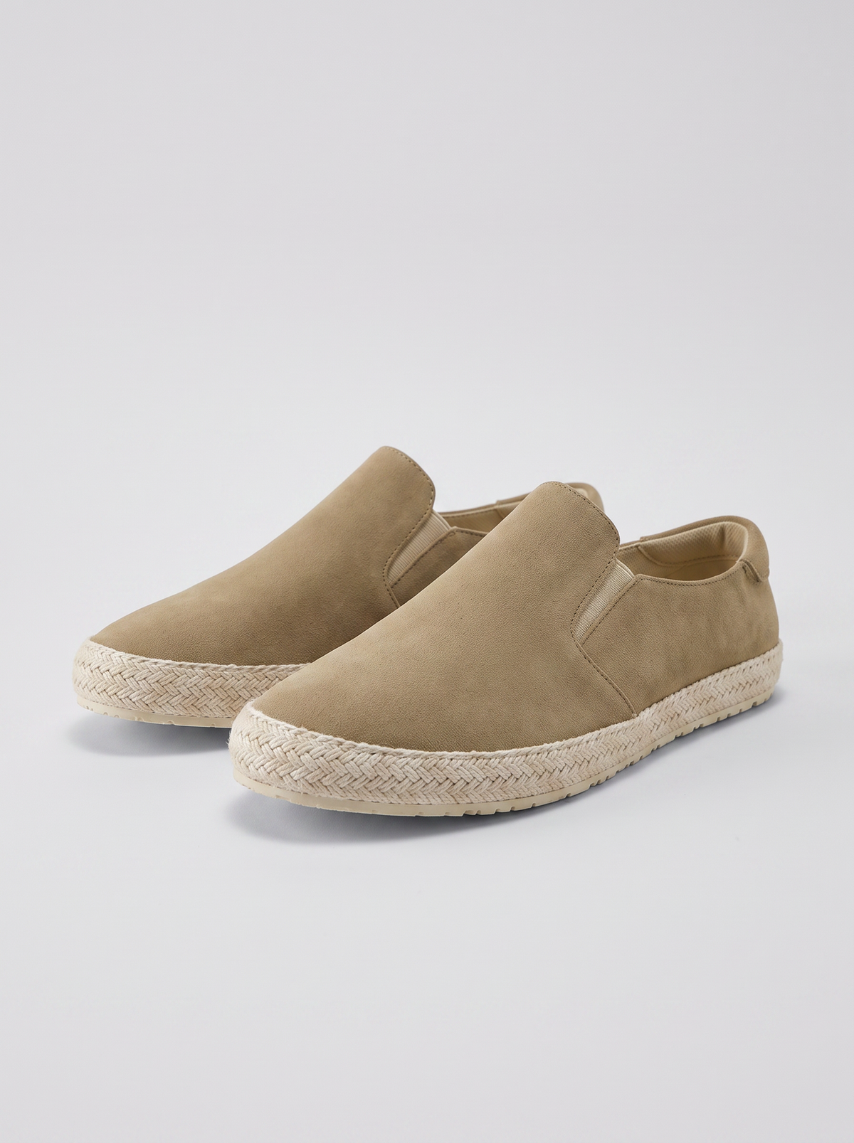Riviera khaki suede espadrilles paar driekwart