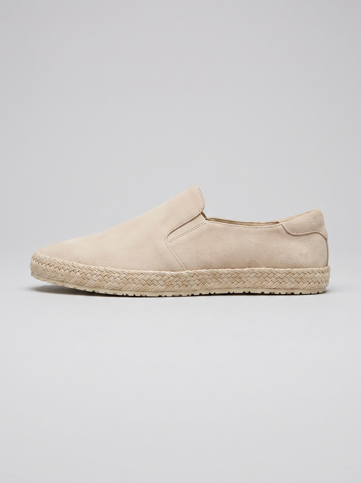 Riviera beige suede espadrille zijaanzicht