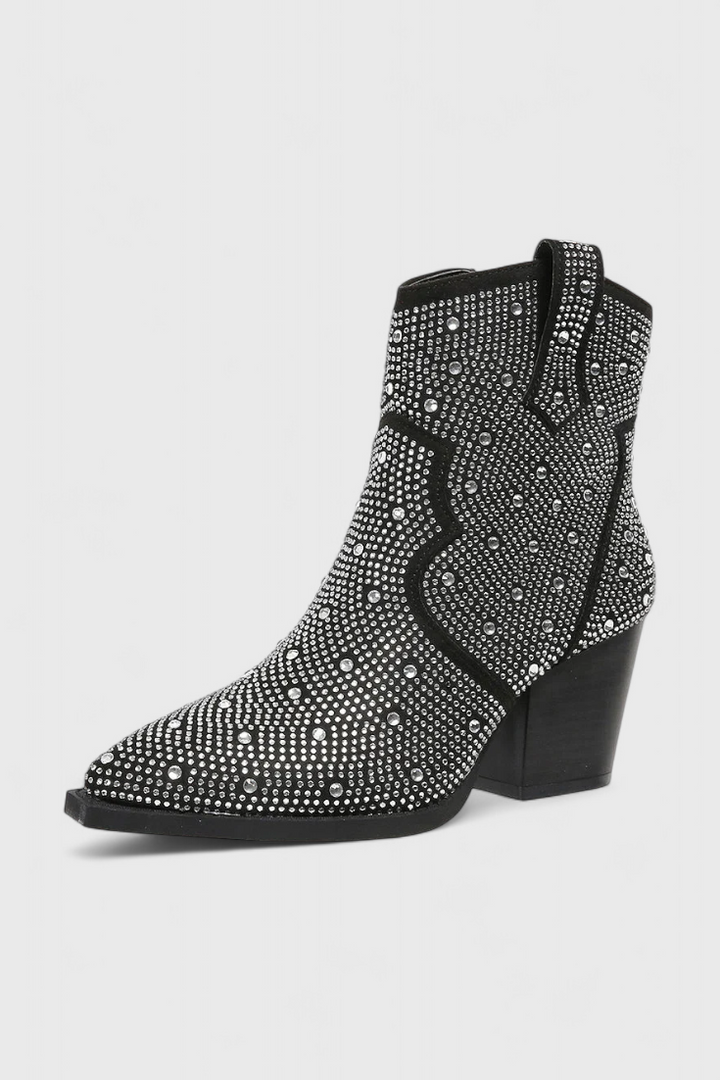 Berenice Zippered Patchwork Boots with Durable Sole