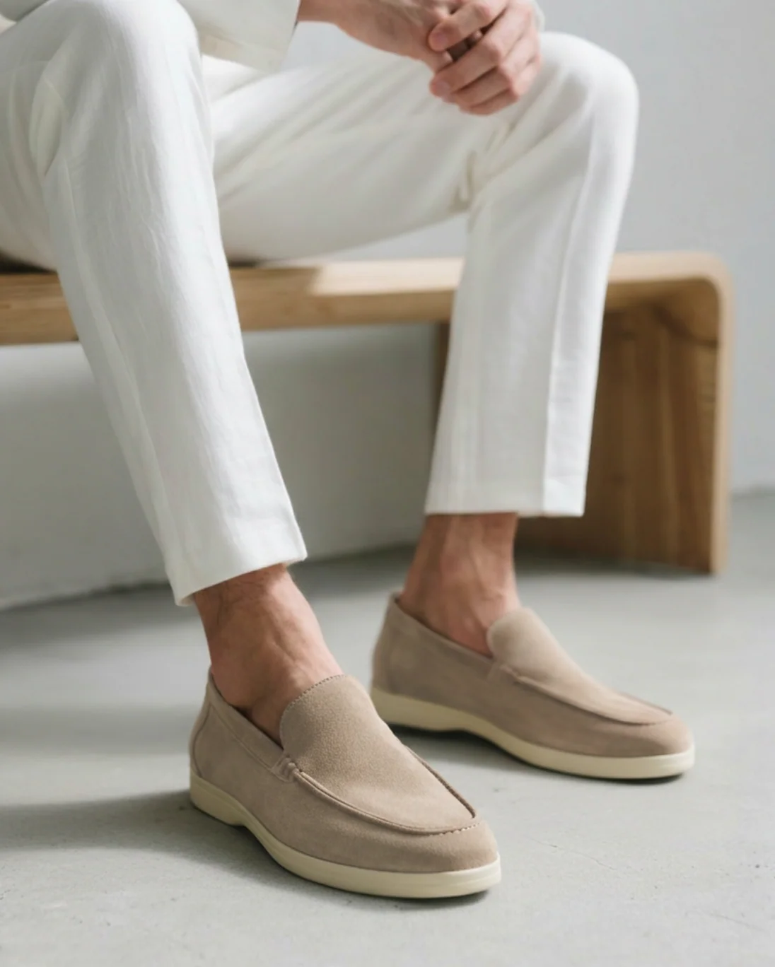 Classic | Men's Taupe Suede Loafers