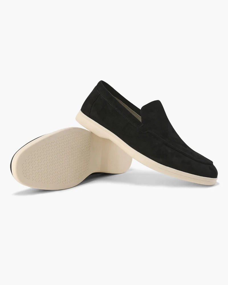 Classic | Men's Black Suede Slip-On Loafers
