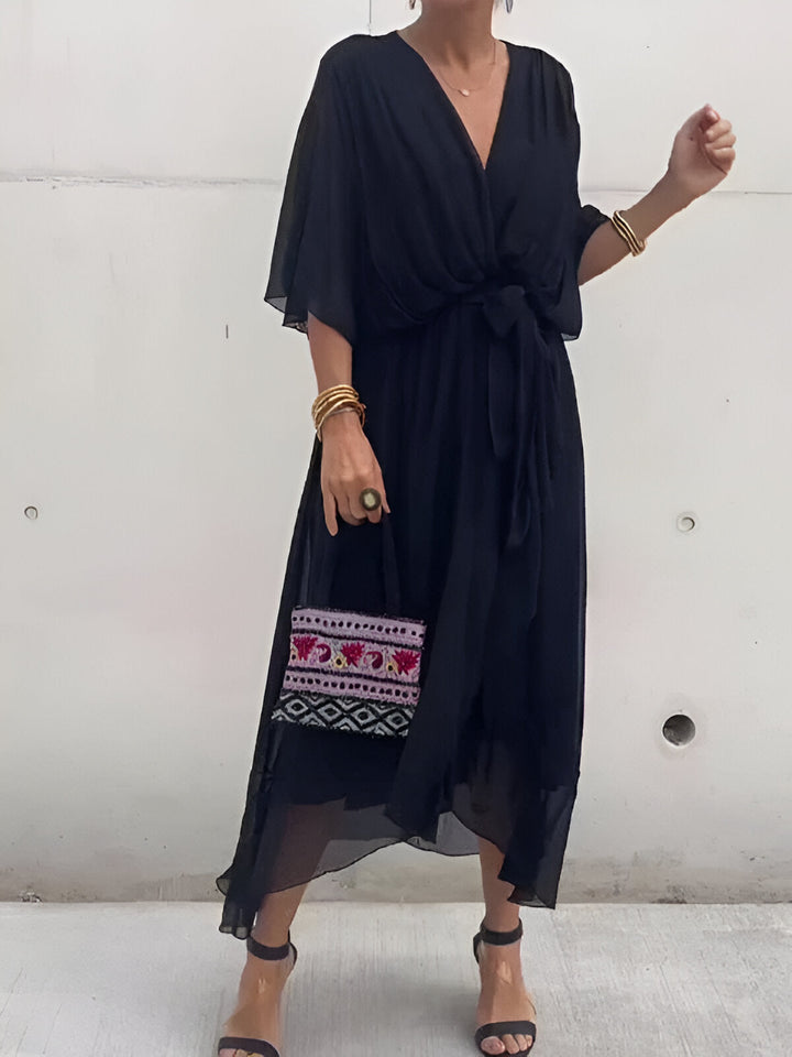 Danella™ | Flowing Dress with V-Neck