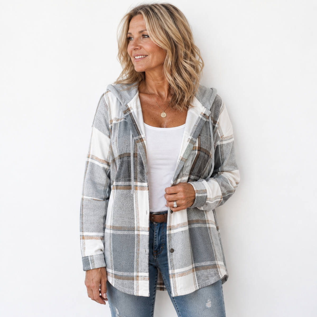 Kendra | Women's Hooded Plaid Autumn Jacket