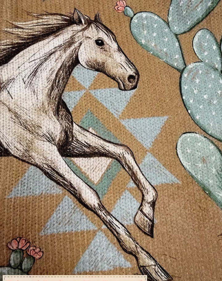 Perpetua™ | Desert Horse and Cactus Zip Cardigan