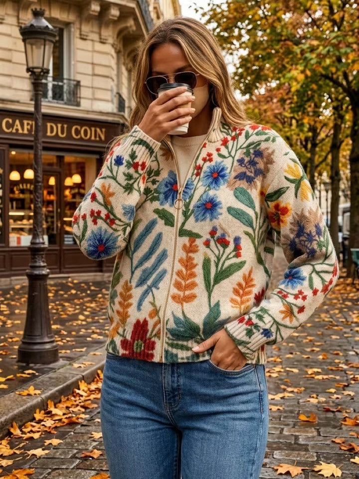 Tabitha™ | Botanical Garden Floral Zip Cardigan